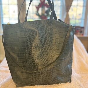 Alice D Croc Embossed Bag in green
